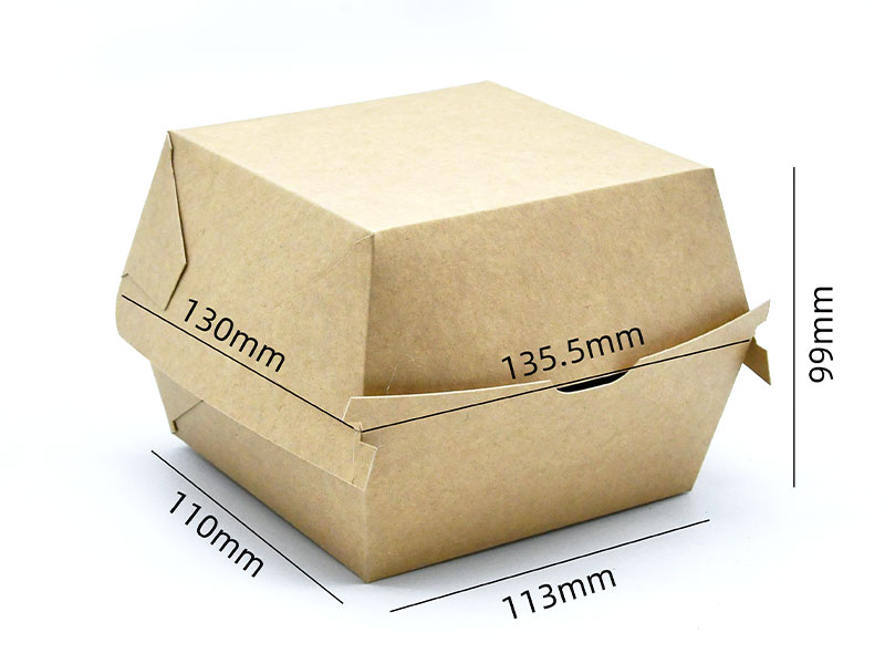 HB#113 Materiales resistentes Caja de cartón para hamburguesas