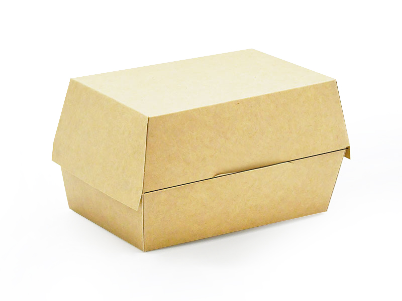 HB#140H89 Caja para hamburguesas de cartón con cierre seguro