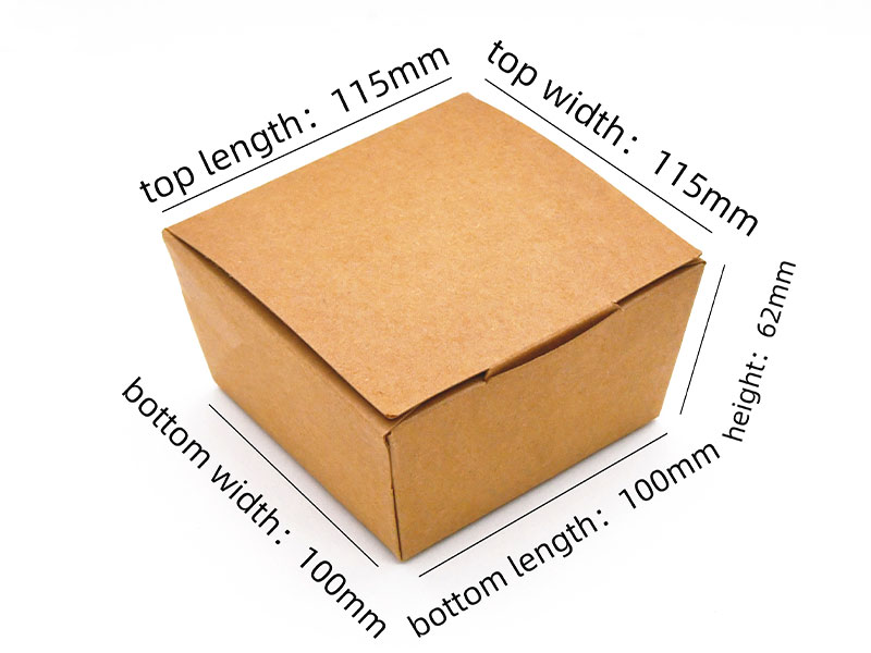 Caja de papel para alimentos plegable General Clamshell de 100#L