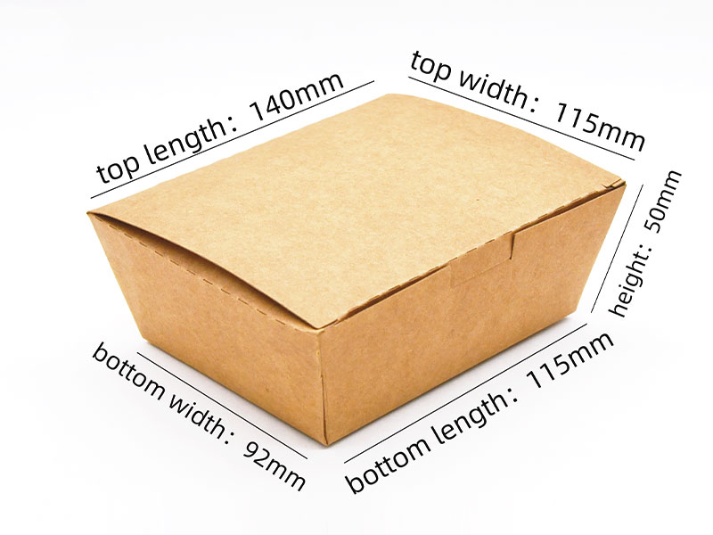 Caja de papel para comida Kraft Burger resistente de 118 lb