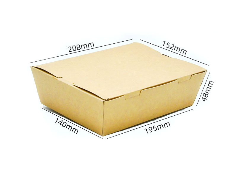 Caja de papel para comida de almuerzo ecocompostable 195#S