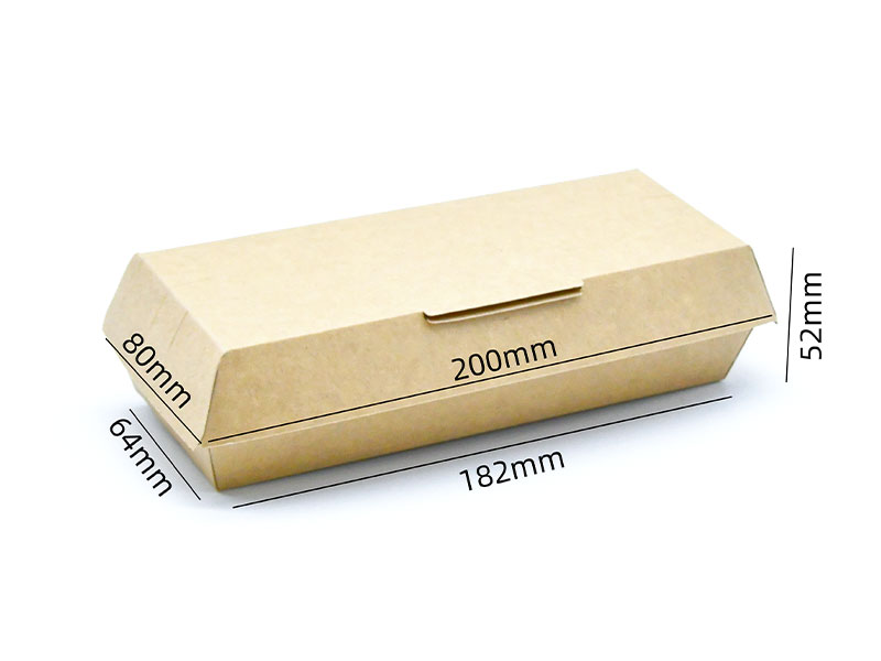 HB#182H52 Caja de cartón para hamburguesas con diseño de nervaduras reforzadas