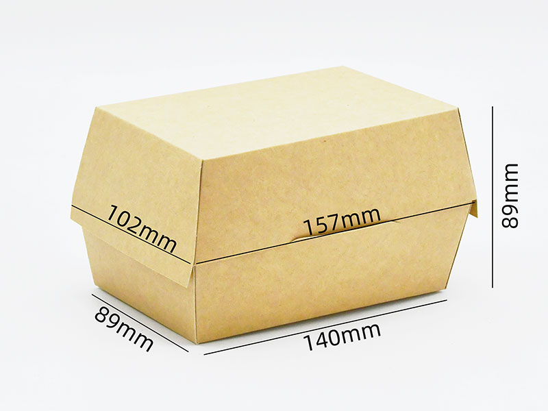 HB#140H89 Caja para hamburguesas de cartón con cierre seguro