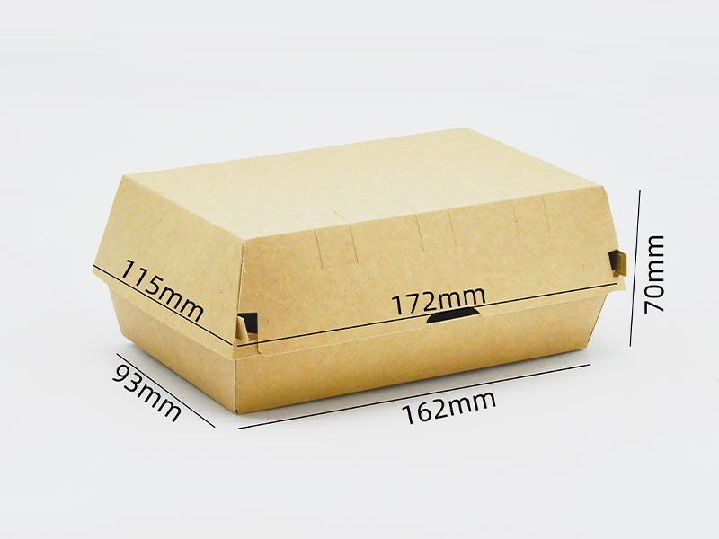 HB#162H70 Caja para hamburguesas de cartón fácil de abrir y cerrar